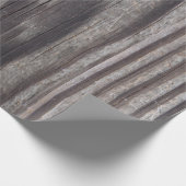Papier Cadeau Courrier en bois gris patiné rustique (Coin)