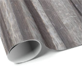 Papier Cadeau Courrier en bois gris patiné rustique (Coin rond)