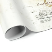 Papier Cadeau Courrier papillon vintage (Coin rond)