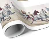 Papier Cadeau Course d'attelages SUPÉRIEURE (Coin rond)