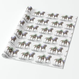 Papier Cadeau Course de chevaux à Thoroughbred