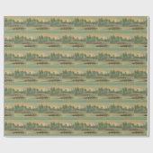 Papier Cadeau Course de rameurs d'aviron vintage (Plat)