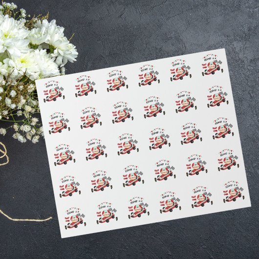 Papier Cadeau Course de voitures de course thème d'anniversaire