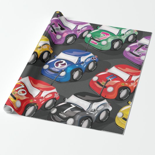 Papier Cadeau Course des voitures Road Race (Déroulé)