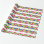 Papier Cadeau Courses colorées d'aquarelle, rayures de Noël<br><div class="desc">Les filets des courses d'aquarelle remplissent ce papier d'emballage.</div>