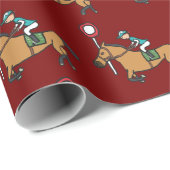 Papier Cadeau Courses de chevaux (Coin rond)