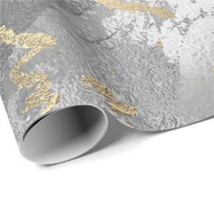Papier Cadeau Courses métalliques brillantes de marbre en verre