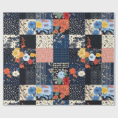 Papier Cadeau Courte classique patchwork - Botaniques audacieuse (Plat)