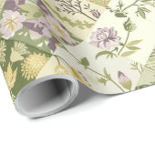 Papier Cadeau Courtepoint Pastel Vert Lilas Patchwork Gingham (Coin rond)