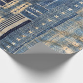 Papier Cadeau courtepointe de boue de boho indigo (Coin)