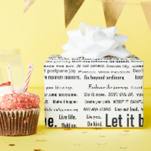 Papier Cadeau Courtes citations inspirantes sur fond blanc