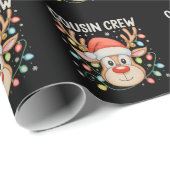 Papier Cadeau Cousin Crew Reindee Noël Noël Noël Fête (Coin rond)