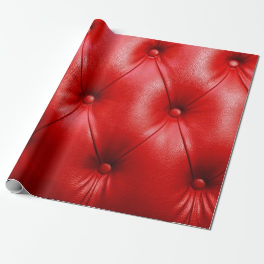 Papier Cadeau Coussin rouge texture cuir (Déroulé)