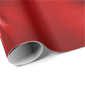 Papier Cadeau Coussin rouge texture cuir (Coin rond)