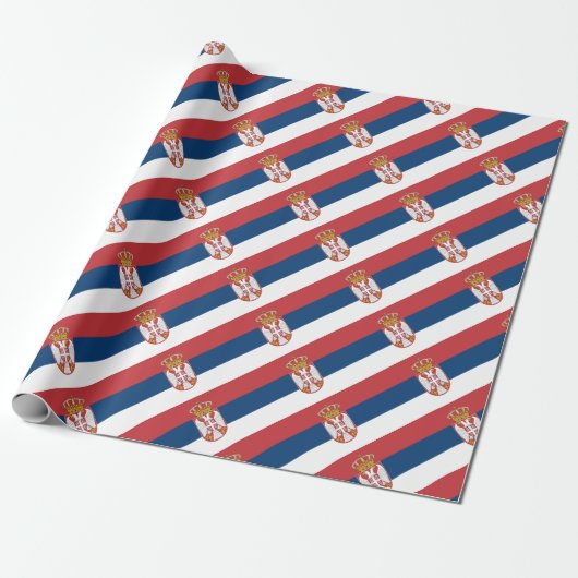 Papier Cadeau Coût bas ! Drapeau de la Serbie (Déroulé)