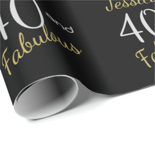 Papier Cadeau Coutume 40 et quarantième anniversaire fabuleux