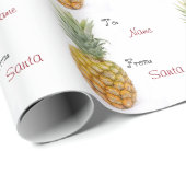 Papier Cadeau Coutume d'ananas à et du nom (Coin rond)