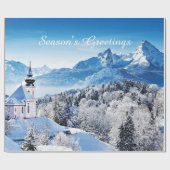 Papier Cadeau Coutume de scène hivernale (Plat)