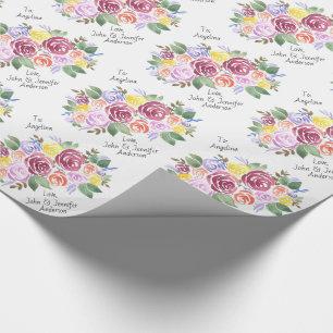 Papier Cadeau Coutume rose florale de bouquet à et de