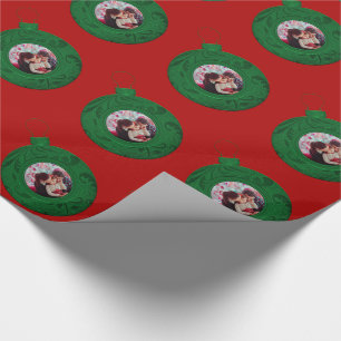 Papier Cadeau Coutume verte rouge personnalisée de Noël de pho