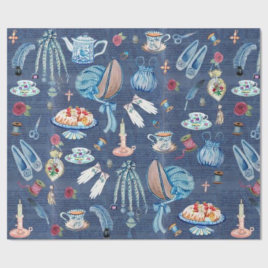 Papier Cadeau Couture de Jane Austen Regency (Plat)