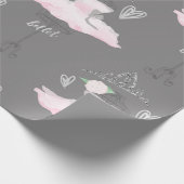 Papier Cadeau Couture rose et gris Ballerina Anniversaire (Coin)