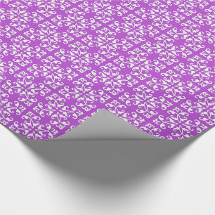 Papier Cadeau Coutwork dentelle - blanc sur amythyste violet