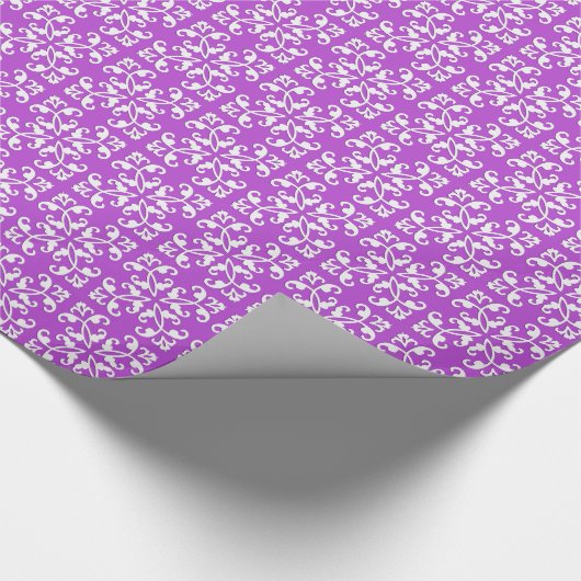 Papier Cadeau Coutwork dentelle - blanc sur amythyste violet (Coin)