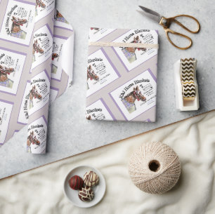 Papier Cadeau couverture de cheval ajouter une étiquette avec mo
