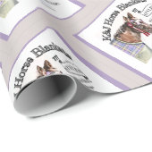 Papier Cadeau couverture de cheval ajouter une étiquette avec mo (Coin rond)