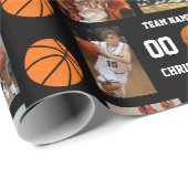 Papier Cadeau Couverture en molleton de collage photo de basket- (Coin rond)