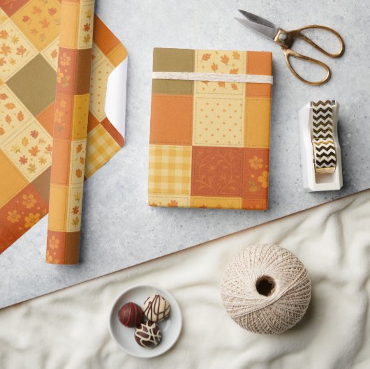 Papier Cadeau Couverture en terre cuite patchwork Ferme rustique (Artisanat)