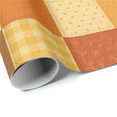 Papier Cadeau Couverture en terre cuite patchwork Ferme rustique (Coin rond)