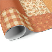 Papier Cadeau Couverture en terre cuite patchwork Ferme rustique (Coin rond)