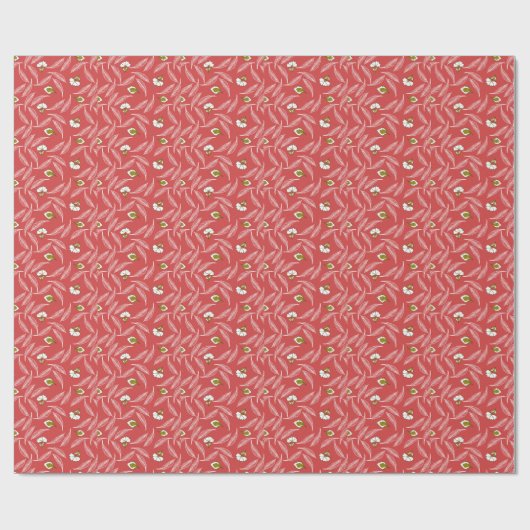 Papier Cadeau Couverture jetée feuille de corail (Plat)