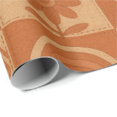 Papier Cadeau Couverture Patchwork en Terracotta Maison de Ferme (Coin rond)