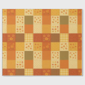 Papier Cadeau Couverture Patchwork en Terracotta Maison de Ferme (Plat)