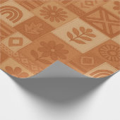 Papier Cadeau Couverture Patchwork en Terracotta Maison de Ferme (Coin)