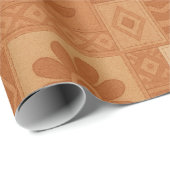 Papier Cadeau Couverture Patchwork en Terracotta Maison de Ferme (Coin rond)