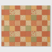 Papier Cadeau Couverture Patchwork en Terracotta Maison de Ferme (Plat)