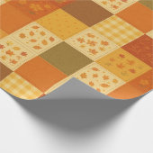 Papier Cadeau Couverture Patchwork en Terre Cuite Fleurie Maison (Coin)