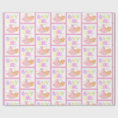 Papier Cadeau Couverture rose Fille Baby shower mignonne Pastel (Plat)
