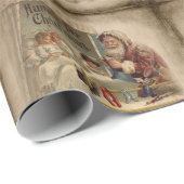 Papier Cadeau Couvertures de livres de Noël rustiques victoriens (Coin rond)