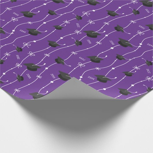 Papier Cadeau Couvre-diplômes violets et ruban (Coin)