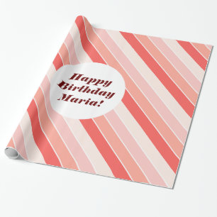 Papier Cadeau Couvre-ruban de table rayé moderne rose tendre
