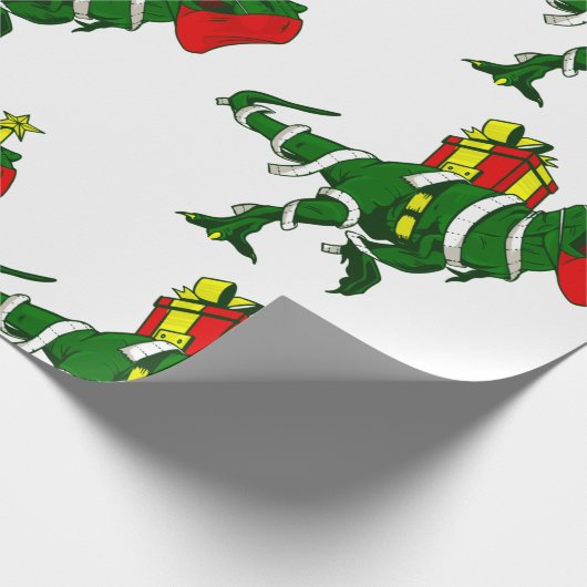 Papier Cadeau covid noël dinosaure visage masque trex cadeau drô (Coin)