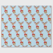 Papier Cadeau Covid Rudolph Reindeer 2020 Masque visage de Noël (Plat)