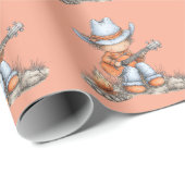Papier Cadeau Cow-boy chanteur occidental (Coin rond)