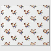 Papier Cadeau Cow-boy Santa Claus (Plat)