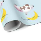 Papier Cadeau Cow Jumped Over the Moon (Coin rond)